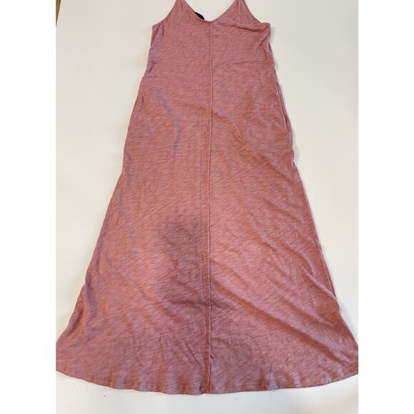 ATM Anthony Thomas Melillo Pink Cotton Jersey V-Neck Midi Slip Maxi Dress Sz S - Picture 3 of 5